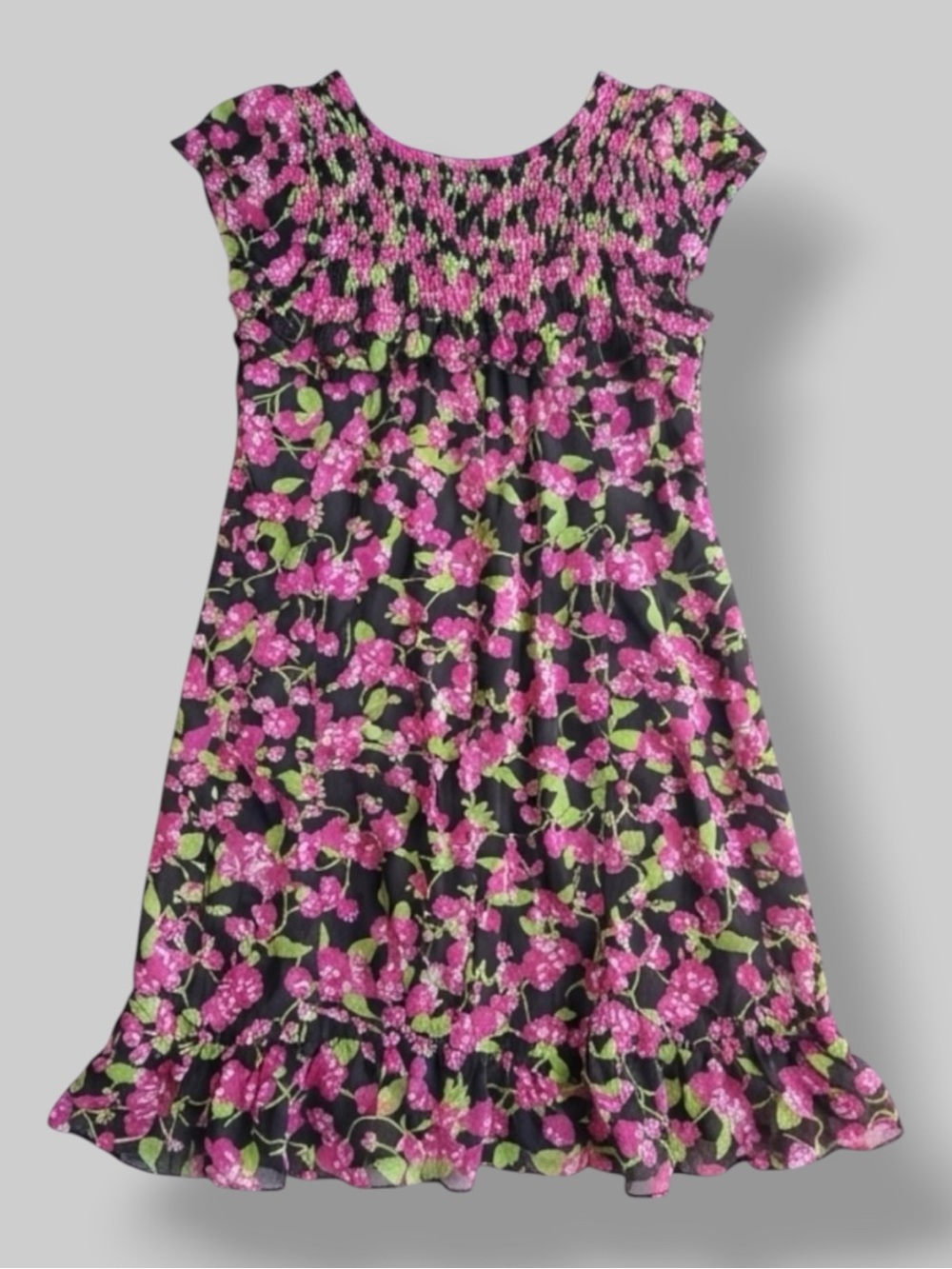 ModCloth Dress Black Pink Mini Mesh Floral Ruffle Cottagecore Fairycore M NWT